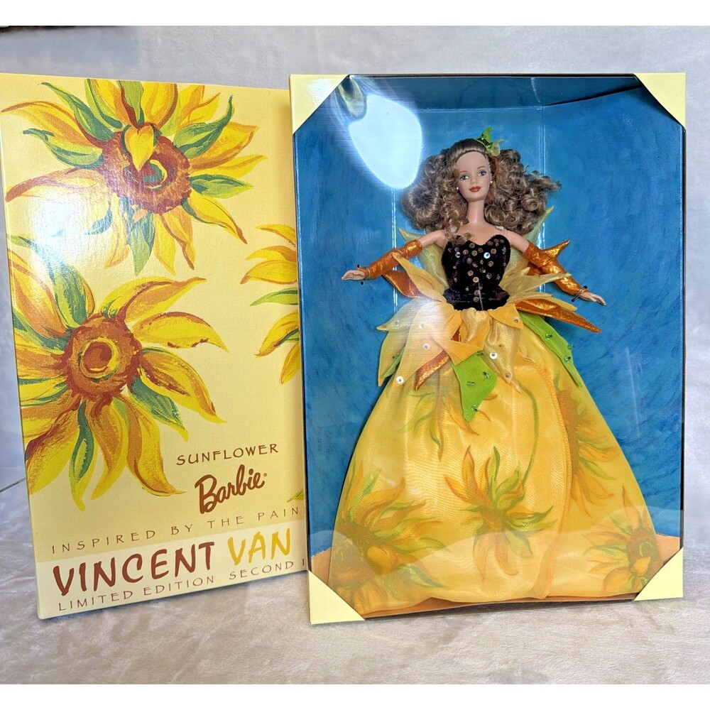 NEW In Box Sunflower Barbie Vincent Van Gogh Limited Edition Second In A Series